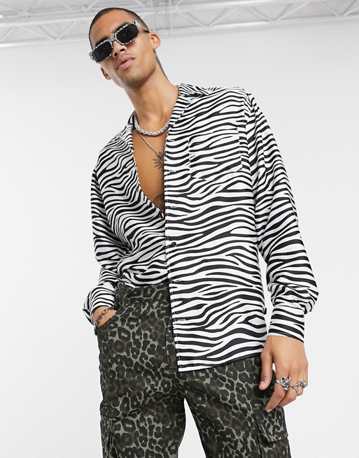 One Above Another long sleeve party shirt in zebra