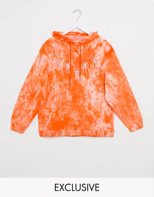 orange tie dye hoodie