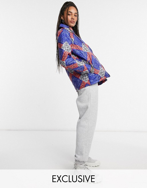 One Above Another relaxed quilted shacket in bandana patchwork