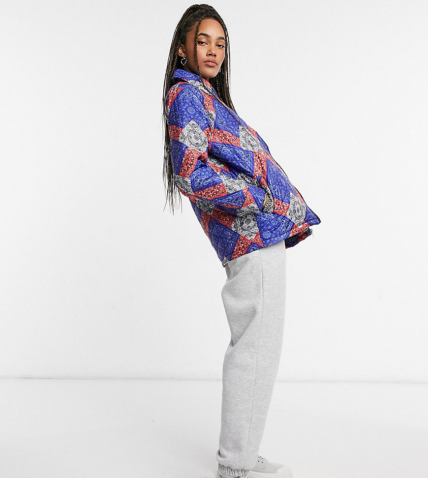 One Above Another relaxed quilted shacket in bandana patchwork-Multi