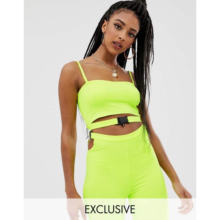 Lime green buckle top online