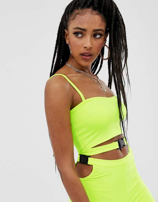 Buckle crop top store neon