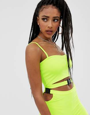 neon lime buckle top