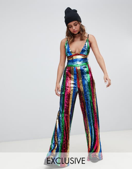 Rainbow store colored jumpsuit