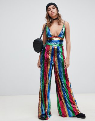 rainbow sequin playsuit