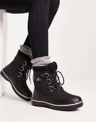 O'neill Alta Tall Snow Boots With Faux Fur Lining In Black ModeSens