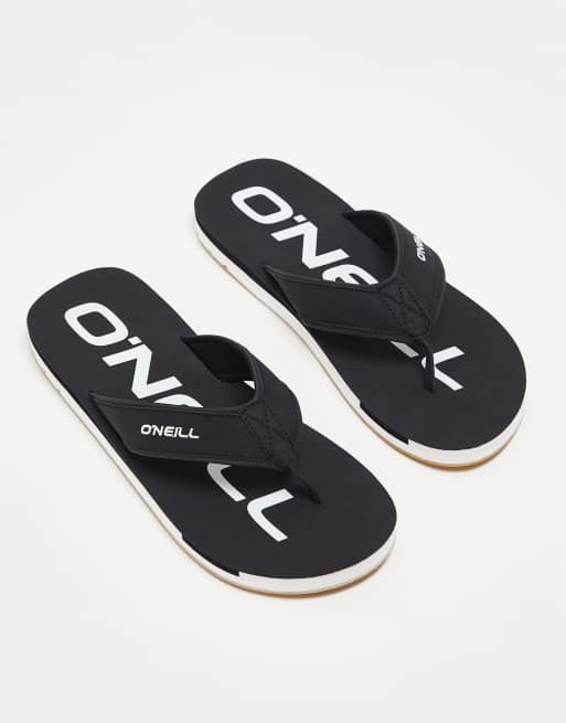 O'Neill flip flops in black ASOS