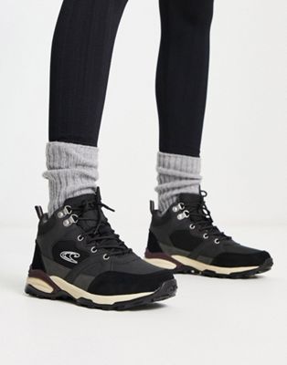 O'Neill stratton mid outdoors boots in black - ASOS Price Checker