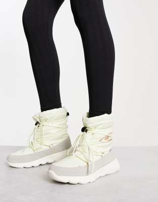  vail nylon tall snow boots in off white