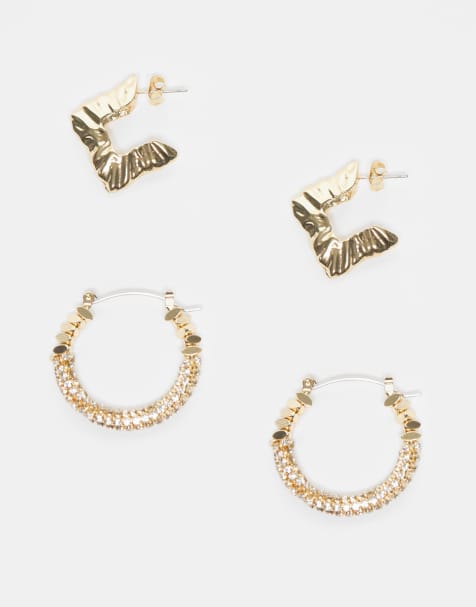 ONLY 2-pack earrings in gold - view 1