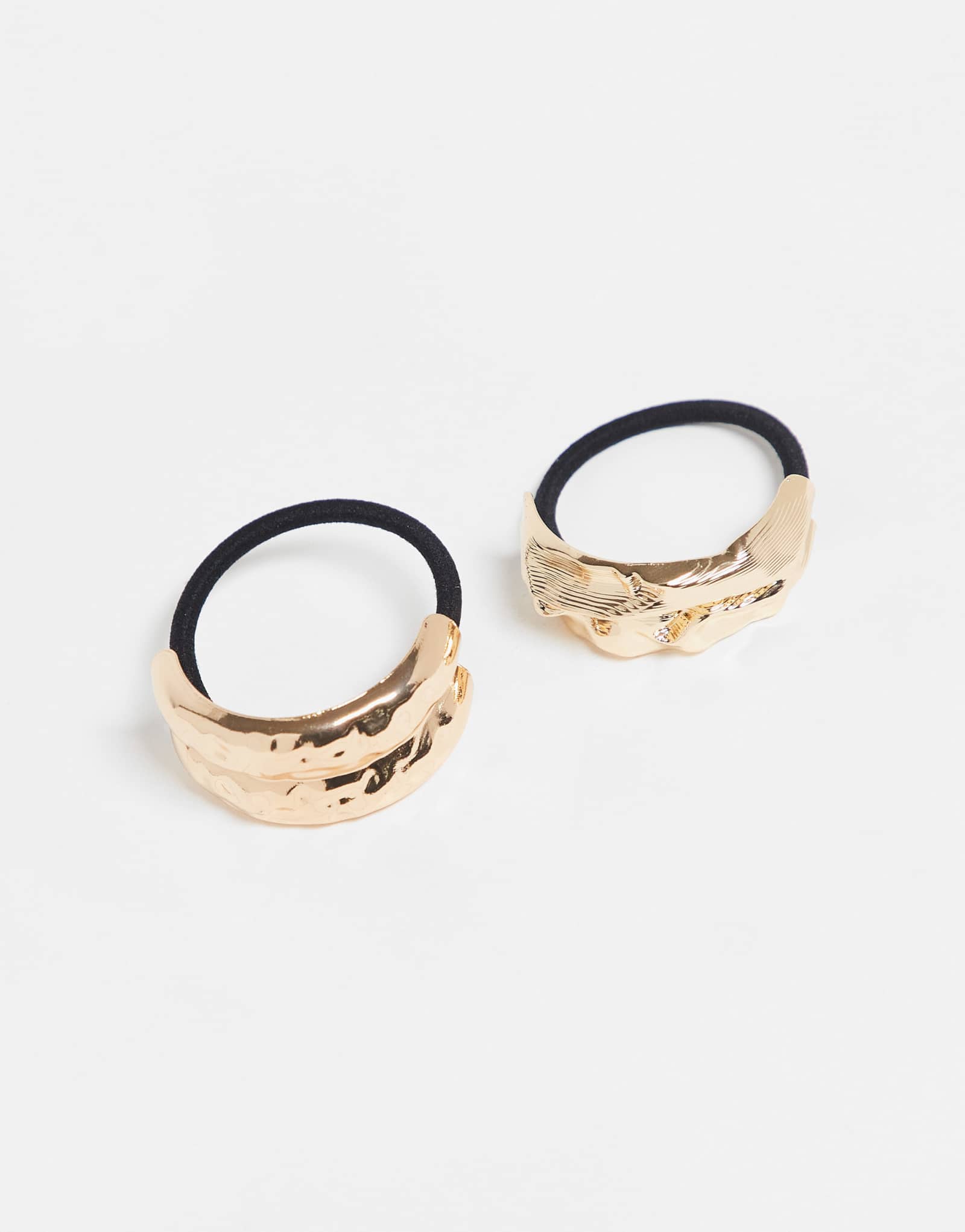 ВСЕГО 2 упаковки золотых резинок для волос с металлической текстурой на манжетах