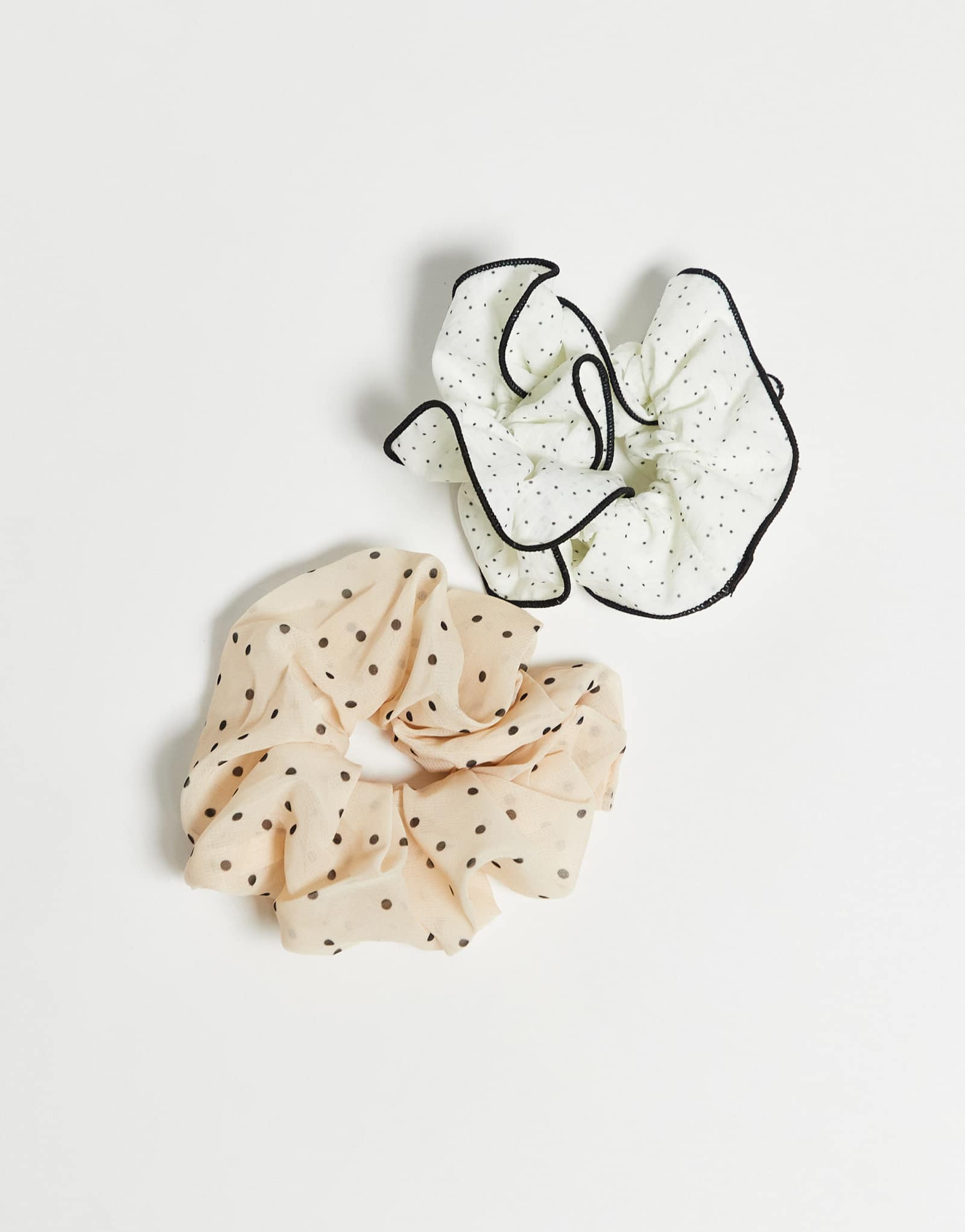 ВСЕГО 2 упаковки резинок в бежевый и белый горошек