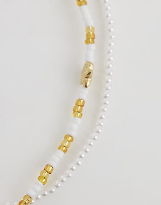 ONLY 2-pack starfish beaded anklets in multi, 3 of 3
