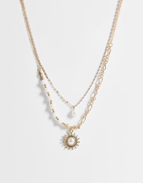 ONLY 2-pack sun necklaces in gold - view 1