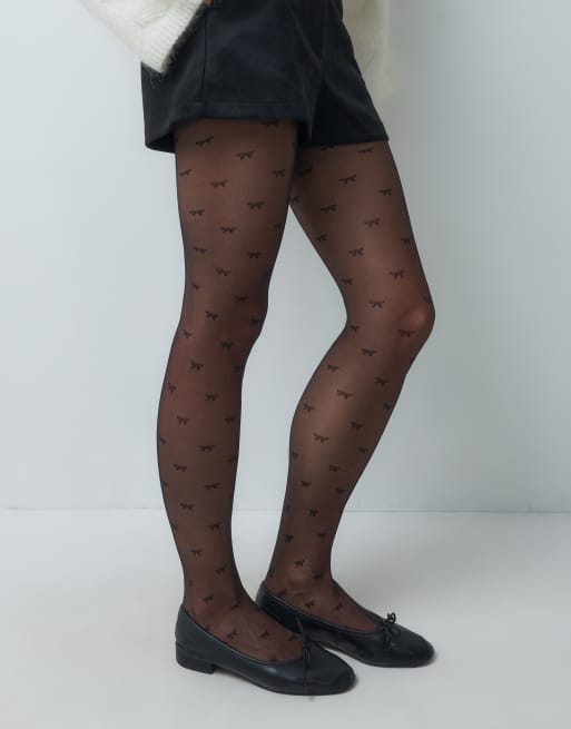ONLY 20 den bow details tights in black, 2 of 3