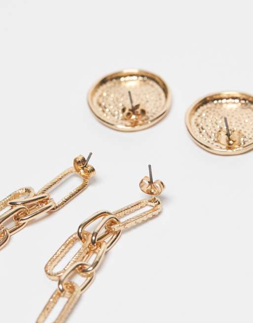ONLY – 2er-Pack Ohrringe in Goldoptik mit Schmucksteinen, 2 von 3