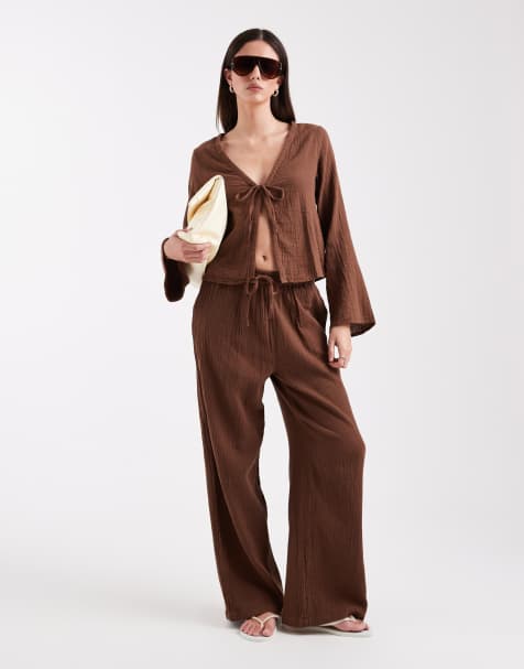 ONLY - 3-delige co-ord set in bruin - view 1