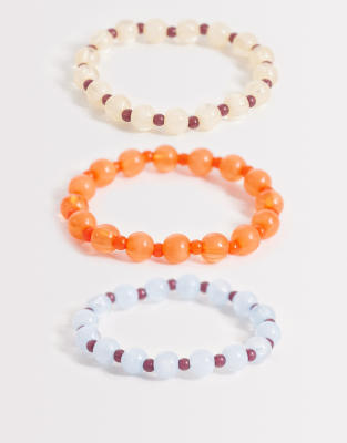 ONLY ONLY 3-pack beaded bracelet in multi