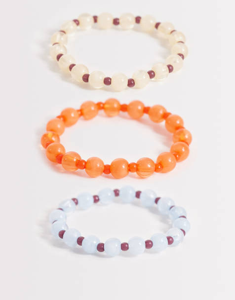 ONLY 3-pack beaded bracelet in multi - view 1