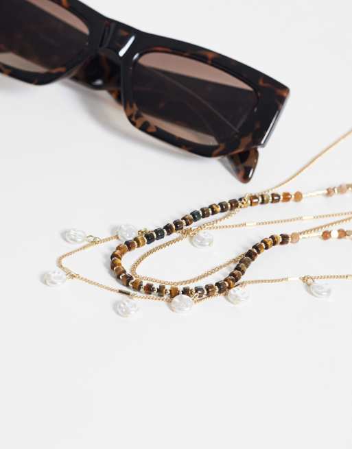 ONLY 3-pack pearl charms necklace in gold, 2 of 4