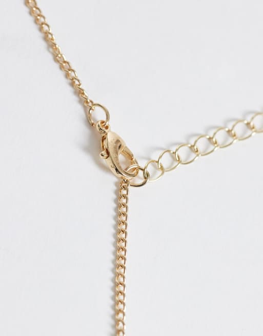 ONLY 3-pack pearl charms necklace in gold, 3 of 4