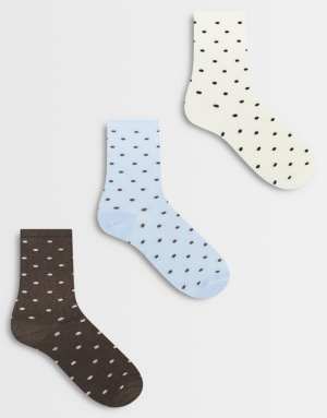 ONLY 3 pack socks in multi polka dots