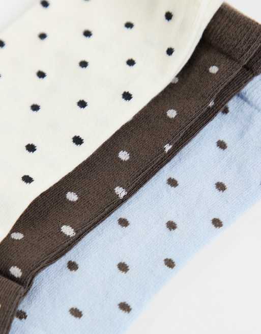ONLY 3 pack socks in multi polka dots, 2 of 3