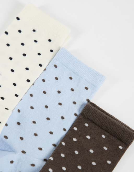 ONLY 3 pack socks in multi polka dots, 3 of 3