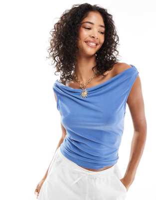 Only 3 Way Slinky Top In Blue
