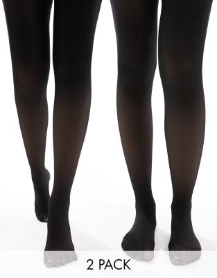 ONLY 40 den 2 pack tights in black