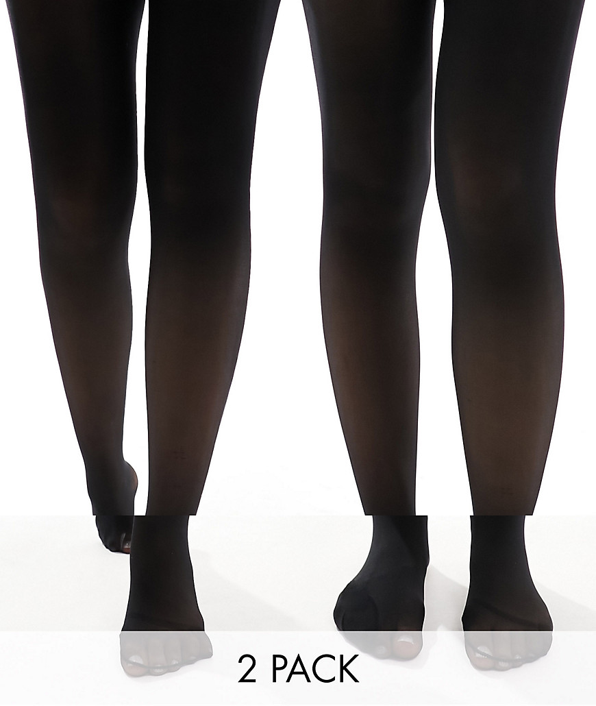 ONLY 40 den 2 pack tights in black