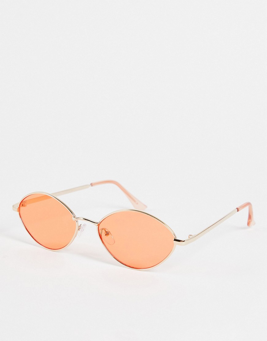 Only 90s Oval Sunglasses In Orange