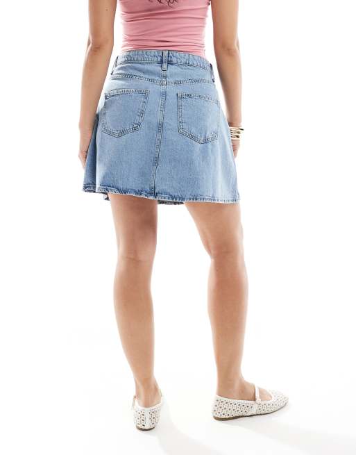 ONLY a-line denim mini skirt in light blue, 2 of 5