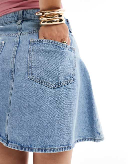 ONLY a-line denim mini skirt in light blue, 3 of 5
