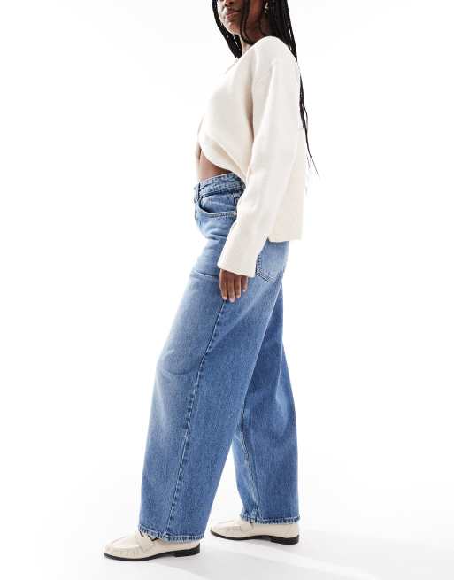 ONLY Amber baggy jeans in mid blue, 3 of 5