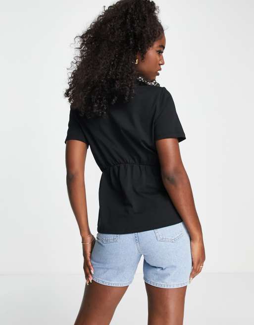 black peplum t shirt