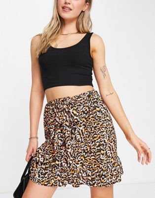 Only animal printed wrap skirt