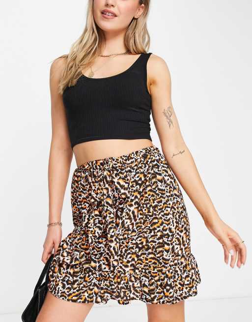 Animal print 2024 wrap skirt mini