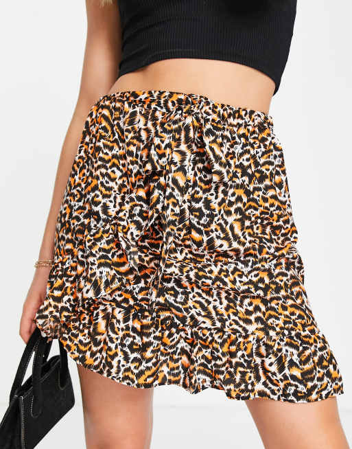 Leopard print clearance wrap skirt short