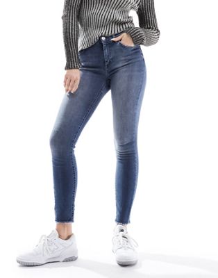 ONLY ankle length skinny jeans in blue grey denim