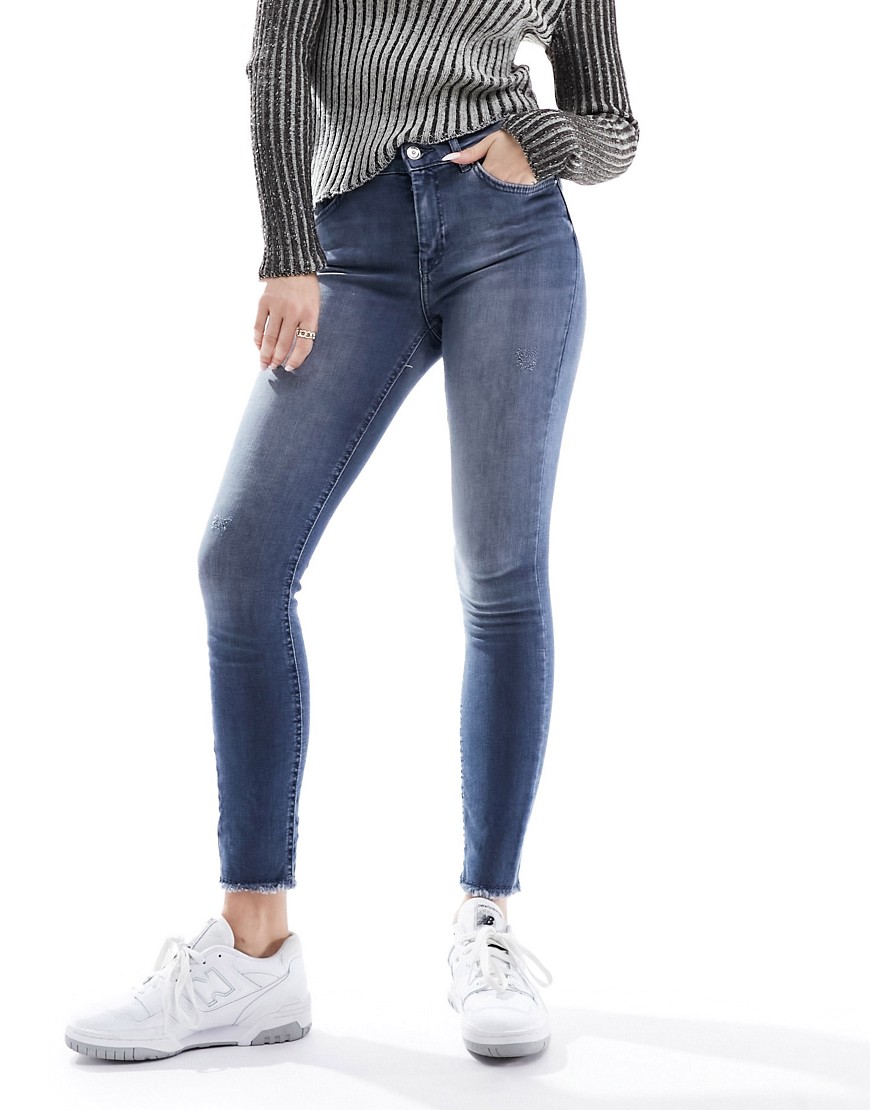 ONLY ankle length skinny jeans in blue grey denim