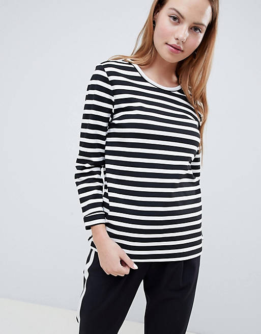 Only Anya 3/4 Sleeve Striped Sweatshirt