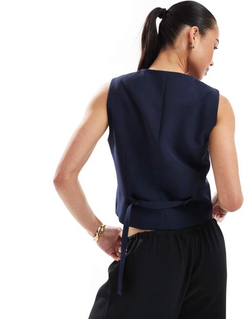 ONLY asymmetric detail vest in navy, 2 of 4