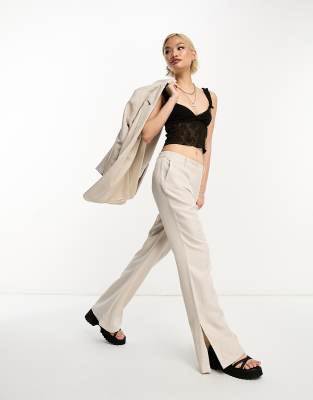 Only - Ausgestellte, elegante Hose in Stone, Kombiteil-Neutral