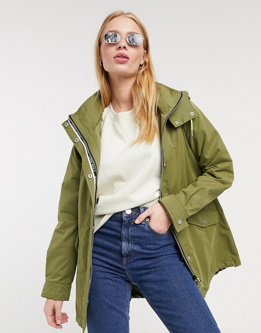 Only awesome parka coat in khaki-Green