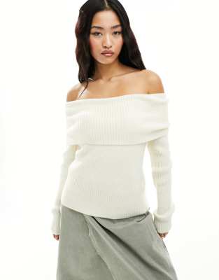 Only Bardot Sweater In Cream-white