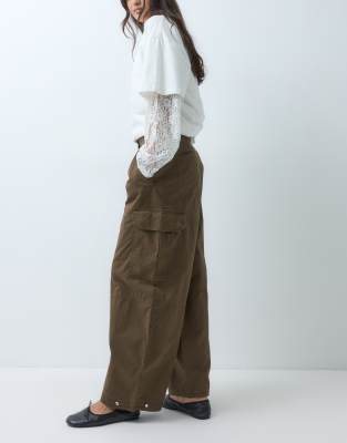 Only Barrel Utility Pants In Brown