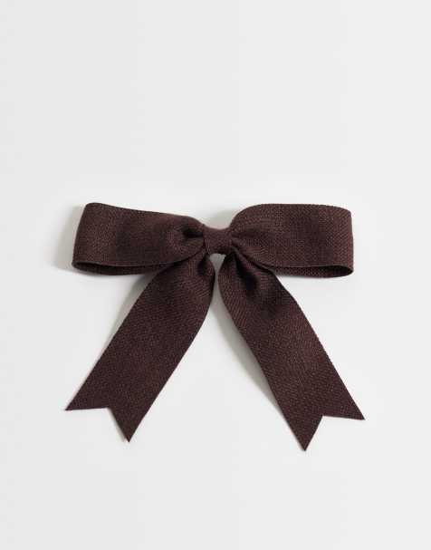 ONLY barrette nœud en maille bordeaux - view 1