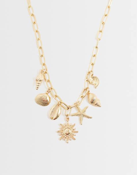 ONLY beach charm necklace in gold tone - view 1