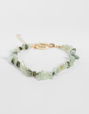Only Beaded Anklet In Green